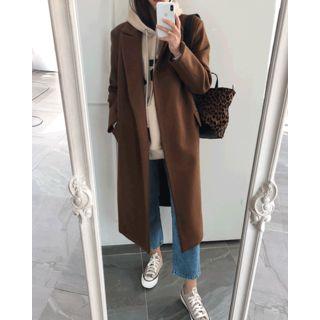 Peaked-lapel Belted Wrap Coat