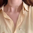 Faux Pearl Pendant Alloy Necklace Gold - One Size