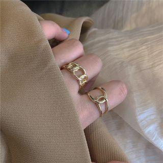 Set Of 2: Chain Link Open Ring