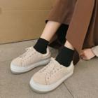 Fleece Platform Lace-up Shoes