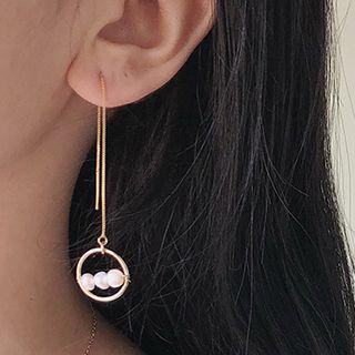 Freshwater Pearl Hoop Drop Earring Gold - One Size