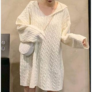 Hooded Twist Knit Sweater