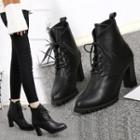 Block-heel Pointy-toe Ankle Boots