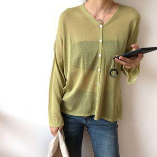 Sheer V-neck Cardigan