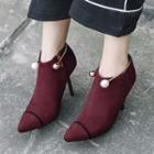 High-heel Pointy-toe Jewelry Shoe Boots