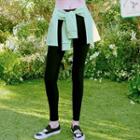 T-shirt Layered Tie-front Leggings