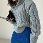 Hood Sweater / Knit Midi Skirt