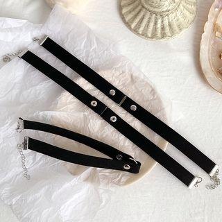 Plain Choker 01# - Black - One Size
