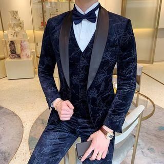 Set: Velvet Blazer + Dress Pants + Vest