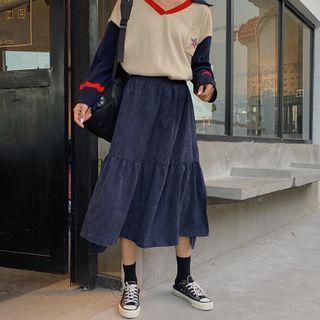 Midi A-line Skirt Sapphire Blue - One Size