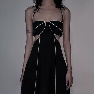 Halter Cutout Mini A-line Dress
