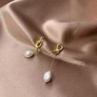 Asymmetric Beaded Drop Earrings Gold - One Size