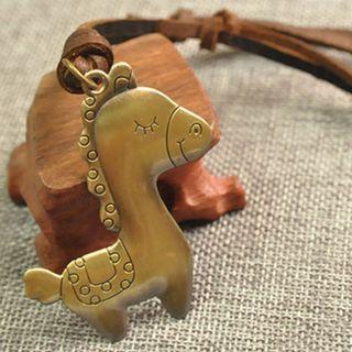 House Genuine Leather Necklace Coffee - One Size