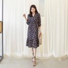 V-neck Rosette Midi Dress