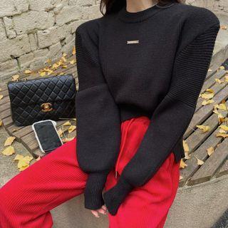 Slit Sweater / Corduroy Loose Fit Pants