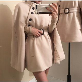 Plain Cape Long Sleeve Dress