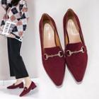 Pointy Buckled Block Heel Loafers