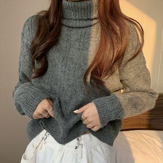 Cropped High-neck Sweater