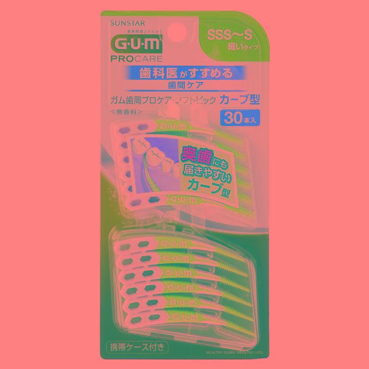 Gum Pro Care Interdental Brush Curve 30 Pcs Sss-s Thin