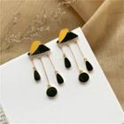 Glaze Fringed Earring 1 Pair - Yellow & Black - One Size