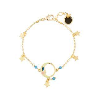 Fashion Creative Plated Gold Circus Enamel Moon Bracelet Golden - One Size