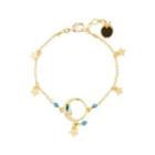 Fashion Creative Plated Gold Circus Enamel Moon Bracelet Golden - One Size