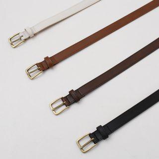 Golden-buckled Faux-leather Belt