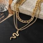 Snake Layered Necklace 5464901 - Gold - One Size
