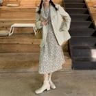 Long-sleeve Blazer + Floral Print Dress