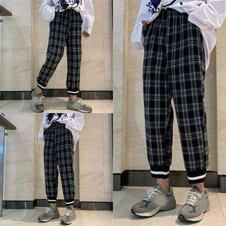 High-waist Plaid Pants As Shown In Figure - One Size