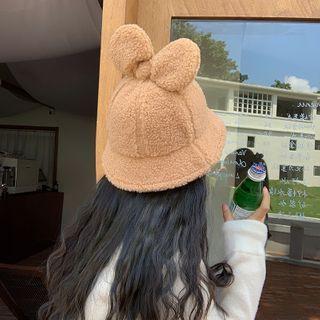 Fleece Chenille Ear Bucket Hat