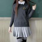 Long-sleeve Shirt / Sweater / Pleated Skirt