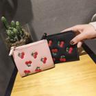 Cherry Embroidered Short Wallet
