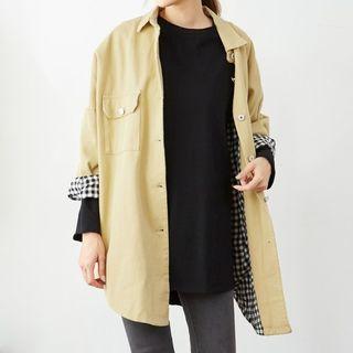 Gingham Lining Loose-fit Shirt Jacket