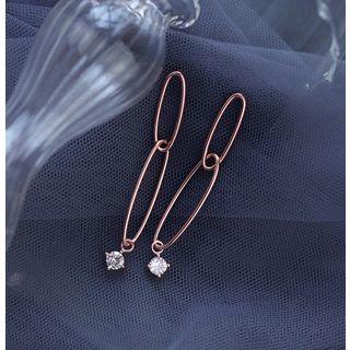 S925 Silver Rhinestone Dangle Earring As Shown In Figure - One Size