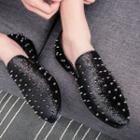 Genuine Leather Studded Loafers