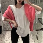 Set: Long-sleeve Letter T-shirt + Leggings