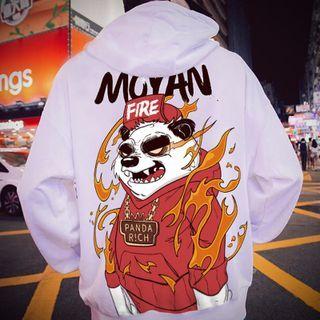Long-sleeve Panda Print Hoodie