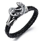 Lizard Braided Genuine Leather Bracelet