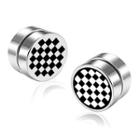 Stainless Steel Plaid Magnetic Earring