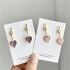 Alloy Knot Sequined Heart Dangle Earring