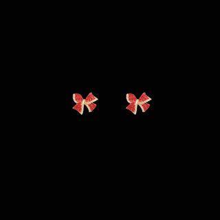 Bow Alloy Earring 1 Pair - Earrings - Red - One Size