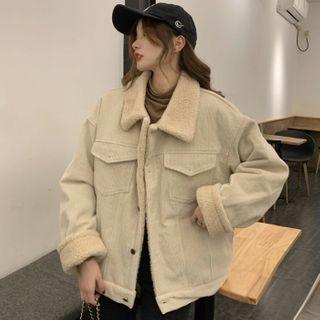 Pocket Detail Button-up Jacket Almond - One Size