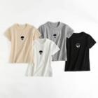 Short-sleeve Alien Embroidered T-shirt