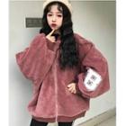 Appliqu  Furry Zip Jacket