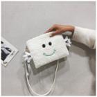 Faux Shearling Embroidered Crossbody Bag