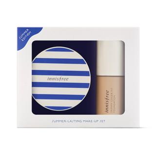 Innisfree - Summer-lasting Makeup Set: Skinny Coverfit Foundation Spf15 Pa+ 30ml + Reset Cushion 14g + Cushion Case 1pc + Puff 1pc #21