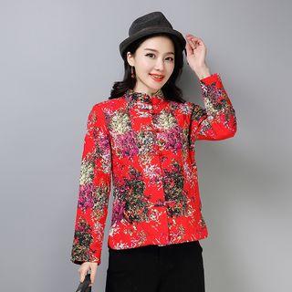 Floral Print Frog Button Hanfu Jacket