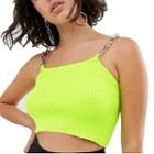 Chain Strap Knit Cropped Camisole Top