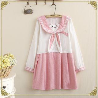Sailor Collar Long-sleeve Dress / Short-sleeve Dress